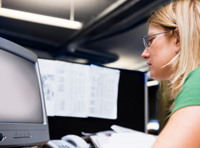 staff person working at computer